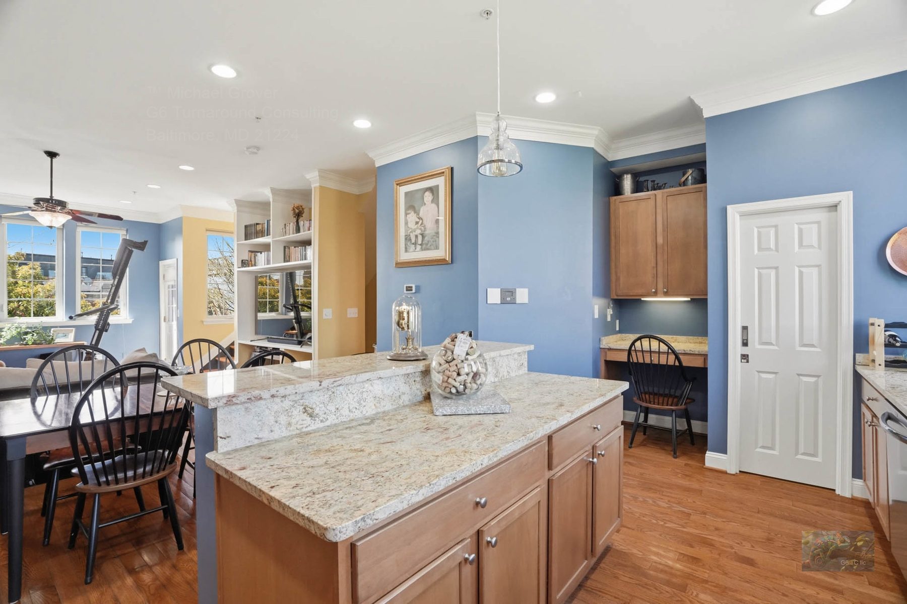 Open living and kitchen layout